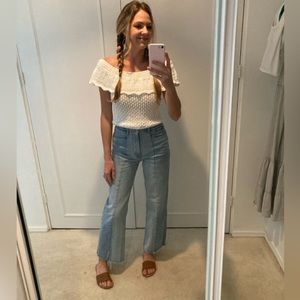 Cropped Wide Leg jeans